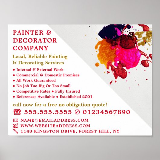 絵を描カラフルスプラッシュ、ペインター&デコレータ ポスター (正面)