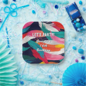 絵を描カラフル効果クールカスタム生誕生日会 ペーパープレート (パーティー)