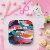 絵を描カラフル効果クールカスタム生誕生日会 ペーパープレート (パーティー)