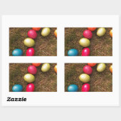 絵を描カラフル卵・イースター卵 長方形シール (シート)