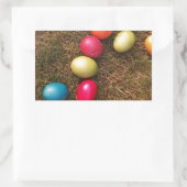 絵を描カラフル卵・イースター卵 長方形シール (バッグ)