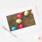 絵を描カラフル卵・イースター卵 長方形シール (封筒)