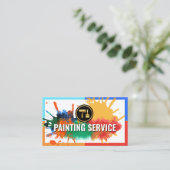 絵を描カラフル縁ど（ばちゃばちゃ）跳ねる 名刺 (スタンド正面)