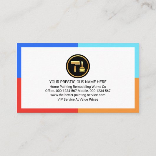 絵を描カラフル縁ど（ばちゃばちゃ）跳ねる 名刺 (裏面)