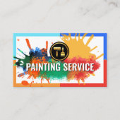 絵を描カラフル縁ど（ばちゃばちゃ）跳ねる 名刺 (正面)