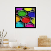 絵を描カラフル缶 – ポスター (キッチン)