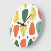 絵を描カラフル離れ、明るいビジネスの背景 ラージ壁時計 (傾斜)