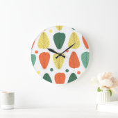 絵を描カラフル離れ、明るいビジネスの背景 ラージ壁時計 (ホーム)