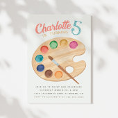 絵を描カラフルArt Birthday Partyへの招待 招待状