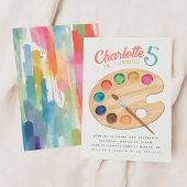 絵を描カラフルArt Birthday Partyへの招待 招待状