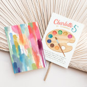 絵を描カラフルArt Birthday Partyへの招待 招待状