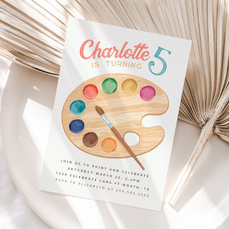 絵を描カラフルArt Birthday Partyへの招待 招待状