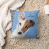 絵を描キツネテリア犬の恋人の枕 クッション (ブランケット)