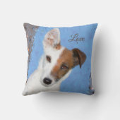 絵を描キツネテリア犬の恋人の枕 クッション (裏面)