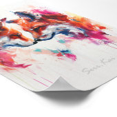 絵を描キツネプリントおよびダウンロード可能 ポスター (角)