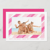 絵を描キャンディストライプケインHOLIDAYフォトカード シーズンカード (正面/裏面)