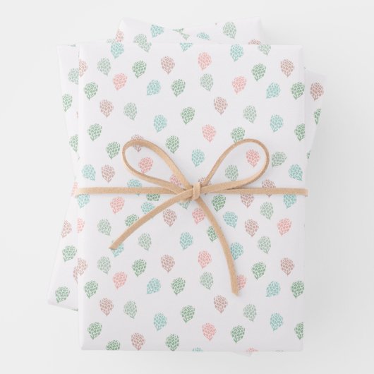 絵を描クリスマスの松の数々の球模様 ラッピングペーパーシート (インサイチュ)