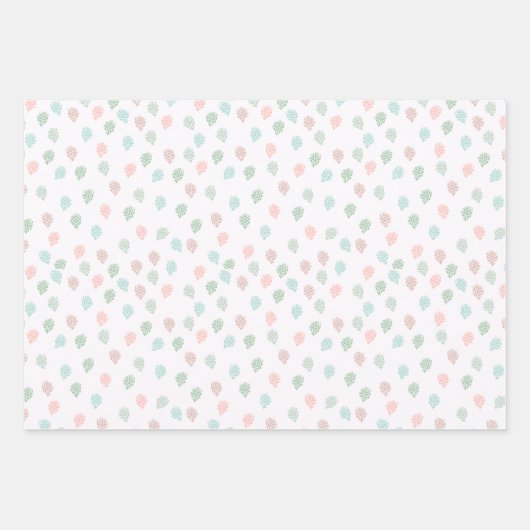 絵を描クリスマスの松の数々の球模様 ラッピングペーパーシート (正面)