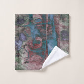 絵を描グラフィティグランジ |さび赤青トープ バスタオルセット (ウォッシュタオル)