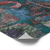 絵を描グラフィティグランジ |さび赤青トープ ポスター (角)