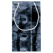 絵を描グラフィティグランジ |ダークネイビーとデニムブルー スモールペーパーバッグ (裏面)