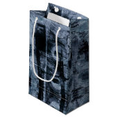 絵を描グラフィティグランジ |ダークネイビーとデニムブルー スモールペーパーバッグ (正面アングル)