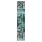 絵を描グラフィティグランジ |ムーディースプラムパープルグリーン ショートテーブルランナー (正面)