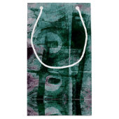 絵を描グラフィティグランジ |ムーディースプラムパープルグリーン スモールペーパーバッグ (裏面)