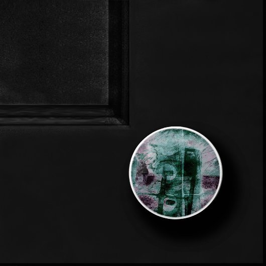 絵を描グラフィティグランジ |ムーディースプラムパープルグリーン セラミックノブ