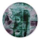 絵を描グラフィティグランジ |ムーディースプラムパープルグリーン セラミックノブ (正面)