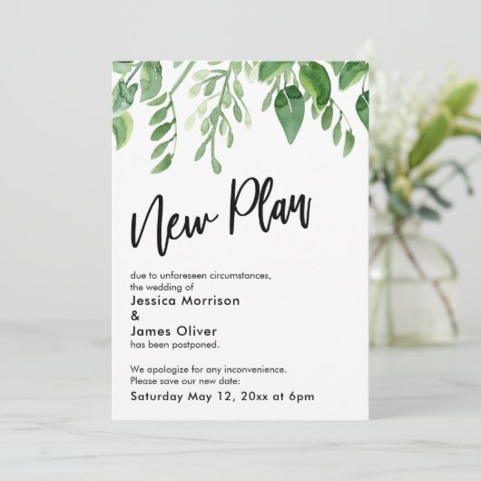 絵を描グリーンリー結婚が先送りの新プランカード 招待状 (スタンド正面)