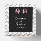 絵を描グルームシルエットゲイ結婚式の引き出物ボックス フェイバーボックス (上部)