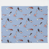 絵を描コイ フリースブランケット (正面(横))