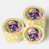 絵を描スカルカスタマイズ ポーカーチップ (積み重ね)