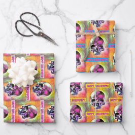 絵を描スカルカスタマイズ ラッピングペーパーシート