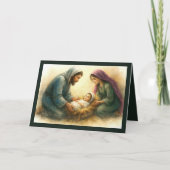 絵を描スタイル出生シーンホリデーカード シーズンカード (正面)