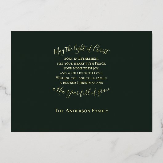 絵を描スタイル出生シーンホリデーカード 箔シーズンカード (裏面)