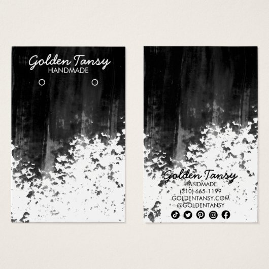 絵を描ストライプイヤリングネックレスジュエリー表示カード (正面&裏面)