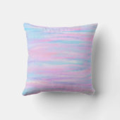 絵を描ストライプターコイズピンクパープル クッション (裏面)