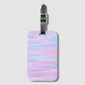 絵を描ストライプターコイズ ラゲッジタグ (正面縦)