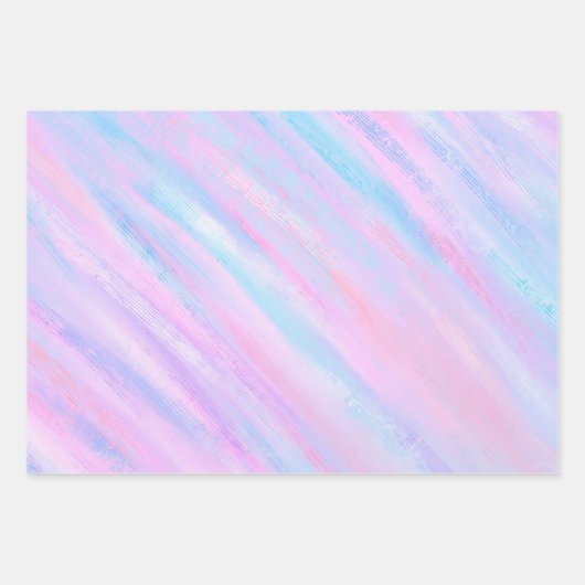 絵を描ストライプターコイズ ラッピングペーパーシート (正面3)