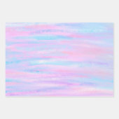 絵を描ストライプターコイズ ラッピングペーパーシート (正面2)