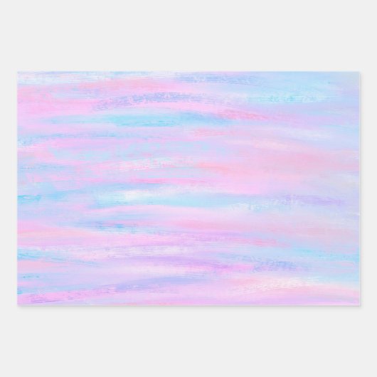 絵を描ストライプターコイズ ラッピングペーパーシート (正面2)