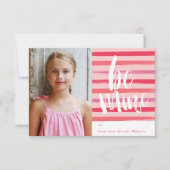 絵を描ストライプ写真の教室バレンタインデー 招待状 (正面)