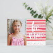 絵を描ストライプ写真の教室バレンタインデー 招待状 (スタンド正面)