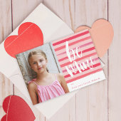 絵を描ストライプ写真の教室バレンタインデー 招待状