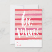 絵を描ストライプ教室バレンタインデー 招待状 (正面)