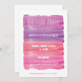 絵を描ストロークガールズバースデーパーティー 招待状 (正面/裏面)