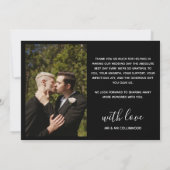 絵を描ストロークプライドフラグ黒のハートフ結婚ォト サンキューカード (裏面)