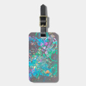絵を描スプラッシュアート荷物タグ – ブルーグリーン ラゲッジタグ (正面縦)